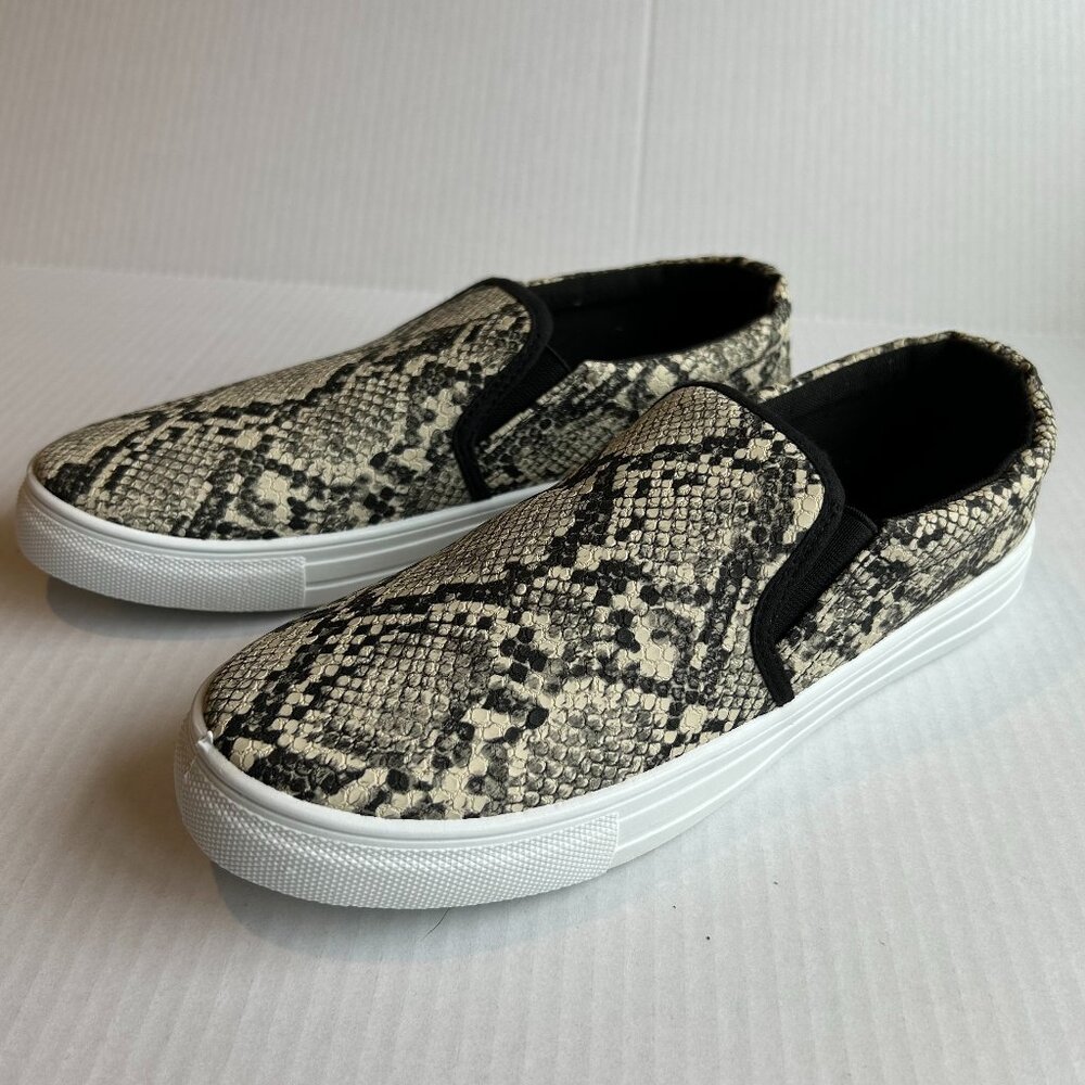 Qupid Snake Print Platform Sneakers